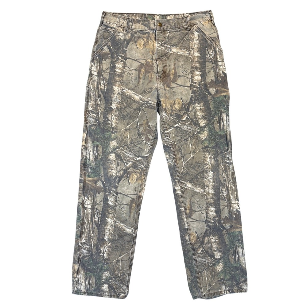 Carhartt B235 Camo Pants 36x34 Realtree Hardwoods Cotton Made in USA Workwear